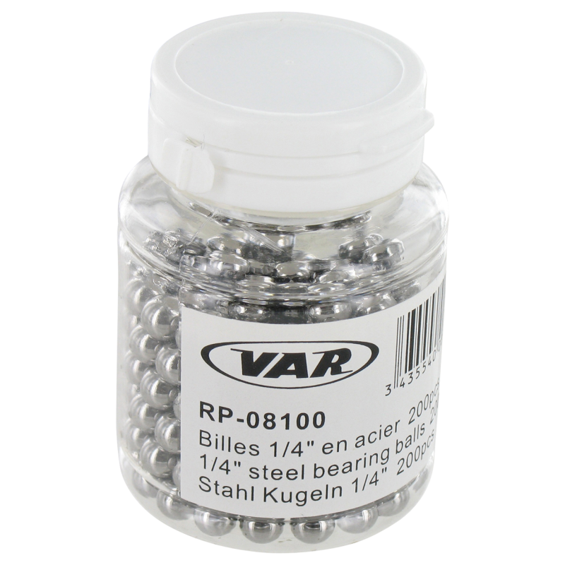 VAR | Bottle of 200 bearing balls, 1/4'' (6,35mm)