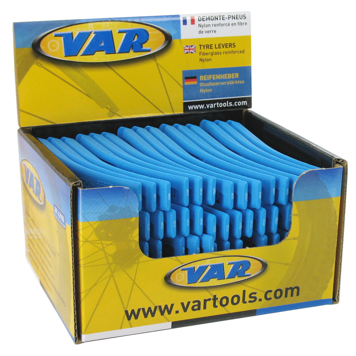 VAR | Retail counter top display box - 25 sets of 3 nylon tyre levers