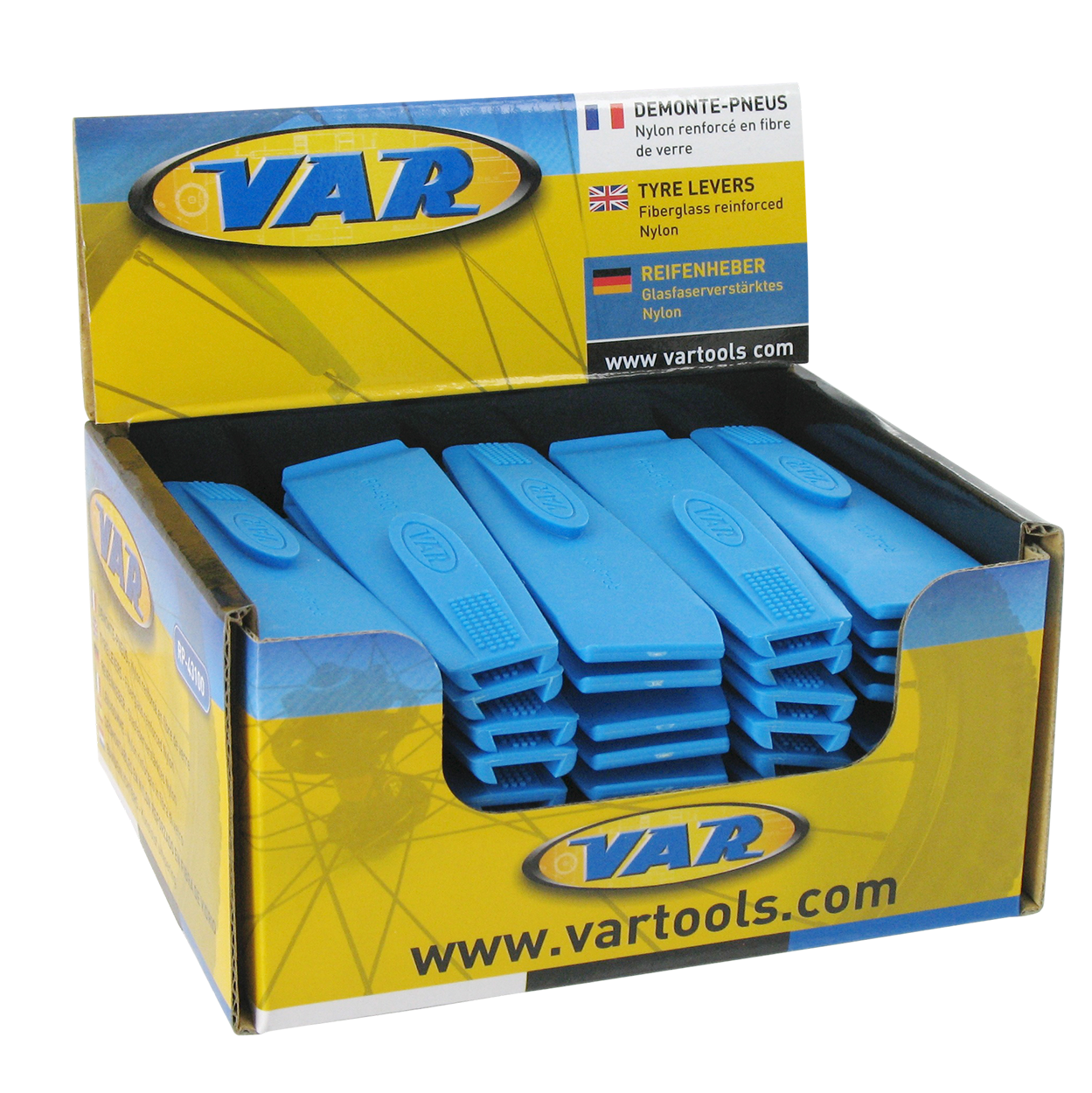VAR | retail counter top display box - 25 sets of 2 nylon tyre levers