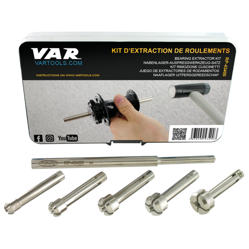 VAR | Kit d'extraction de roulements moyeux 10 à 20 mm - 5 pinces