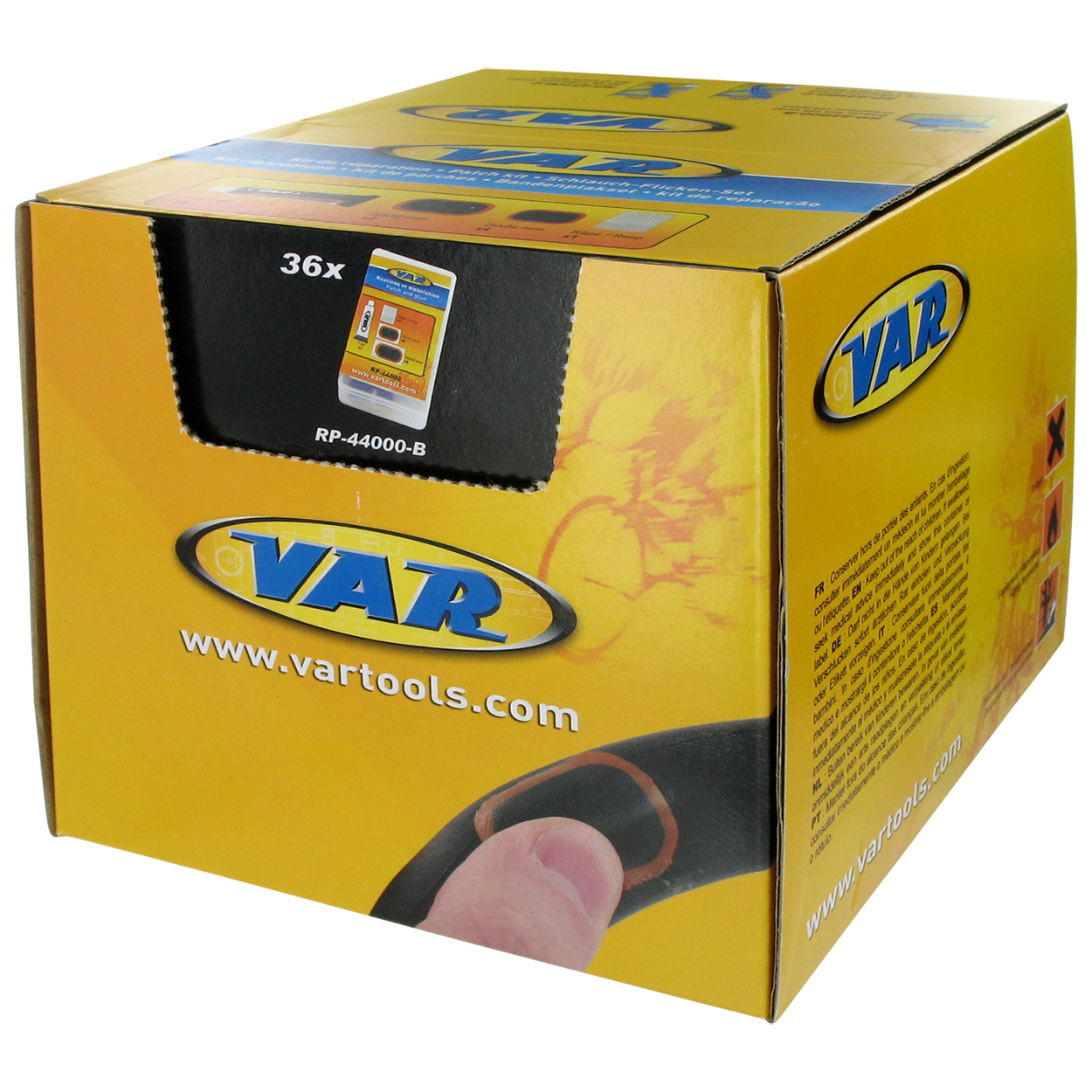 VAR | 36 vulcanizing patch kit counter top display box (cement)
