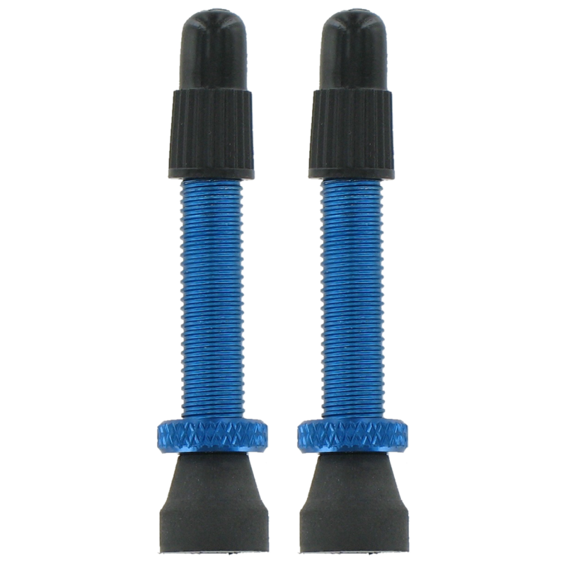 VAR | 2 alloy Presta valves - 35mm blue