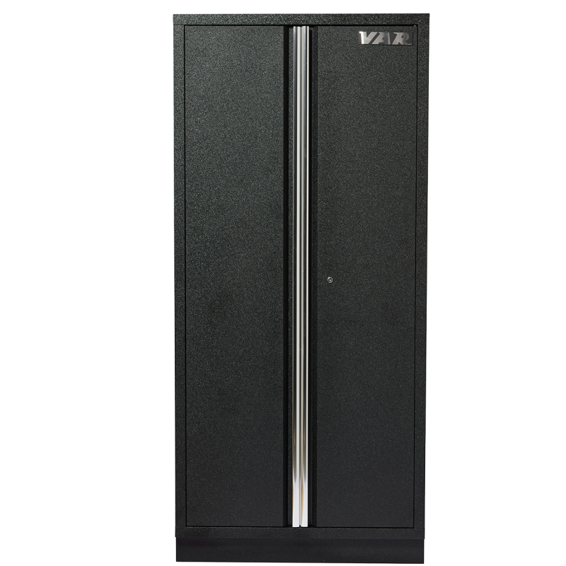 VAR | 2-door tall cabinet with 4 shelves - full black series