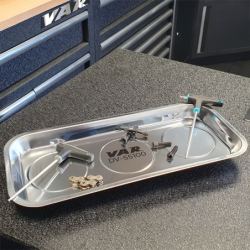 VAR | Rectangular magnetic parts tray - stainless steel