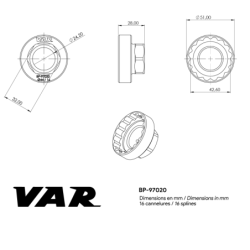 VAR | Outil p/ écrou de boîtier Bafang M600 M500 M620 & Shimano Centerlock