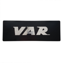 VAR | VAR sticker 345x122mm - black background w/ brushed aluminium letters