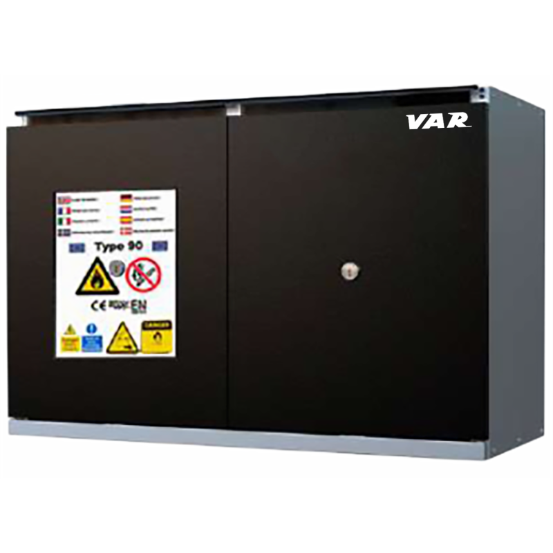 VAR | Battery storage cabinet w/ shelf - low - 110cm - 2 doors&sockets