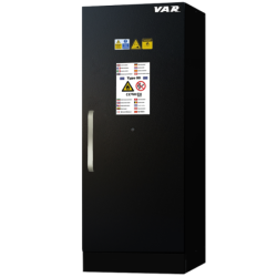 VAR | Battery storage cabinet w/ shelves and sockets - tall - 90cm - 1 door