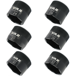 VAR | Set of 6 flat-faced sockets for fork top cap