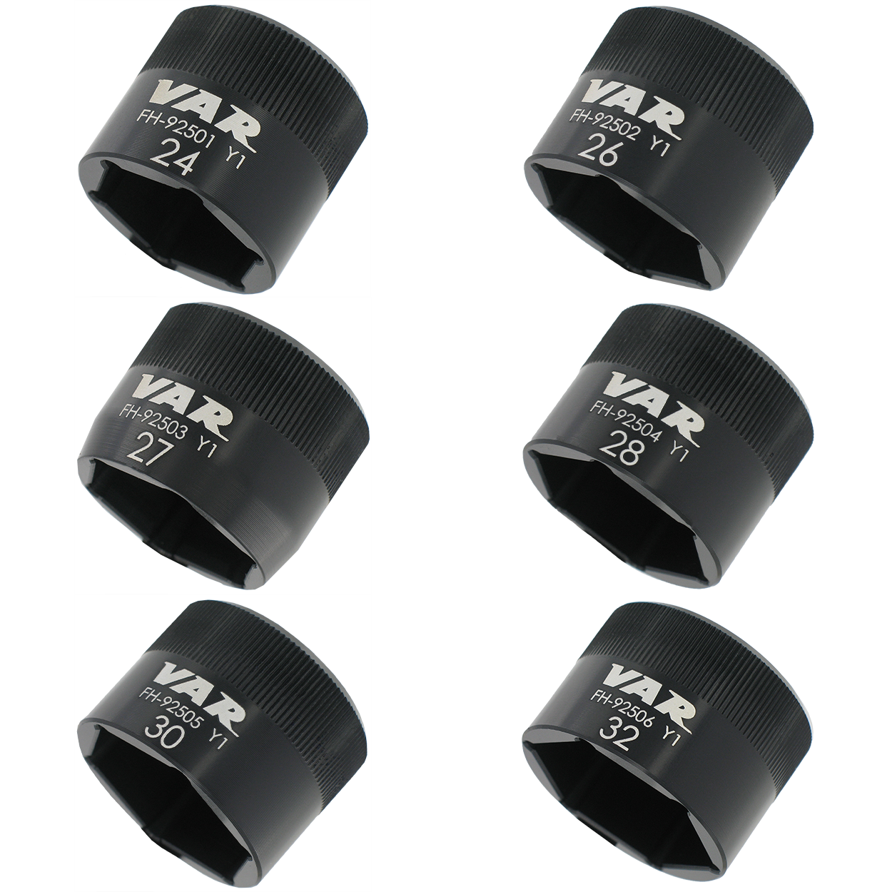 VAR | Set of 6 flat-faced sockets for fork top cap