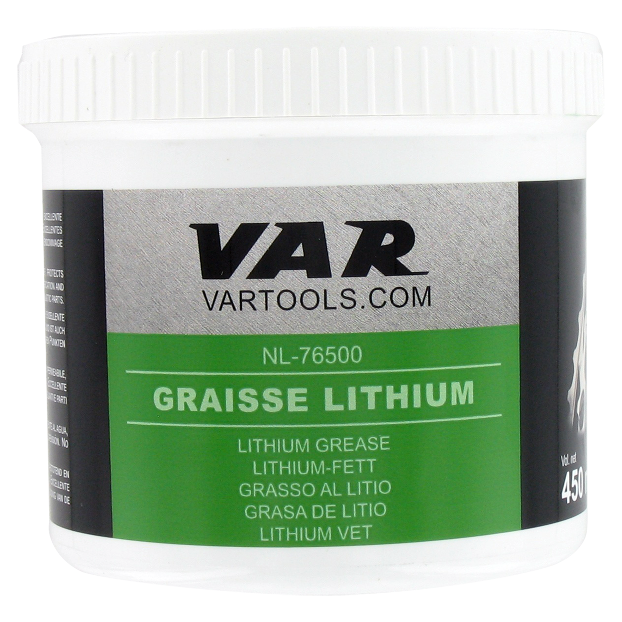 VAR | Graisse au lithium verte pour roulements - pot 450 ml
