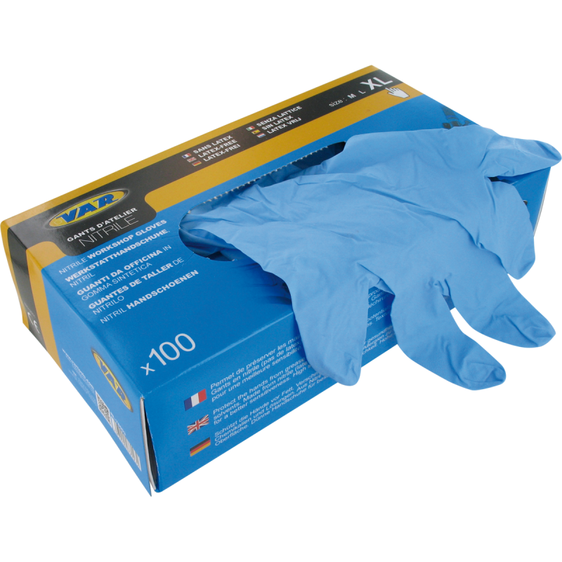 VAR | Box 100 nitrile mechanic's gloves - size XL