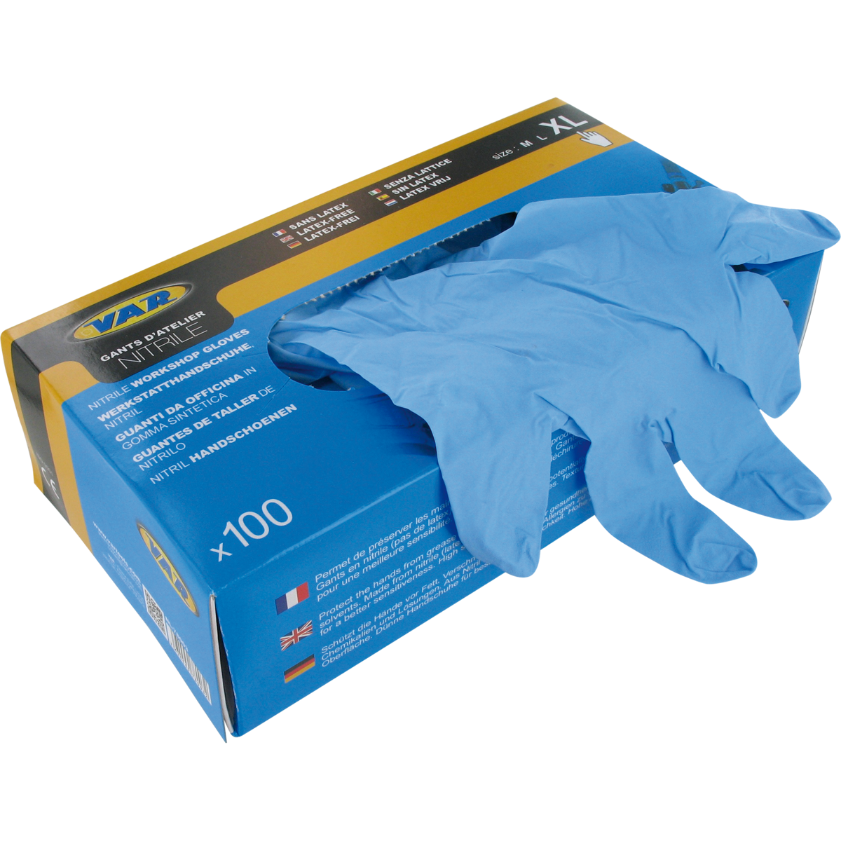 VAR | Boîte de 100 gants nitrile - Taille XL