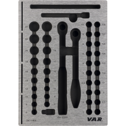 VAR | Tool tray for ratchet wrench set and torque wrench with pre-cut zone