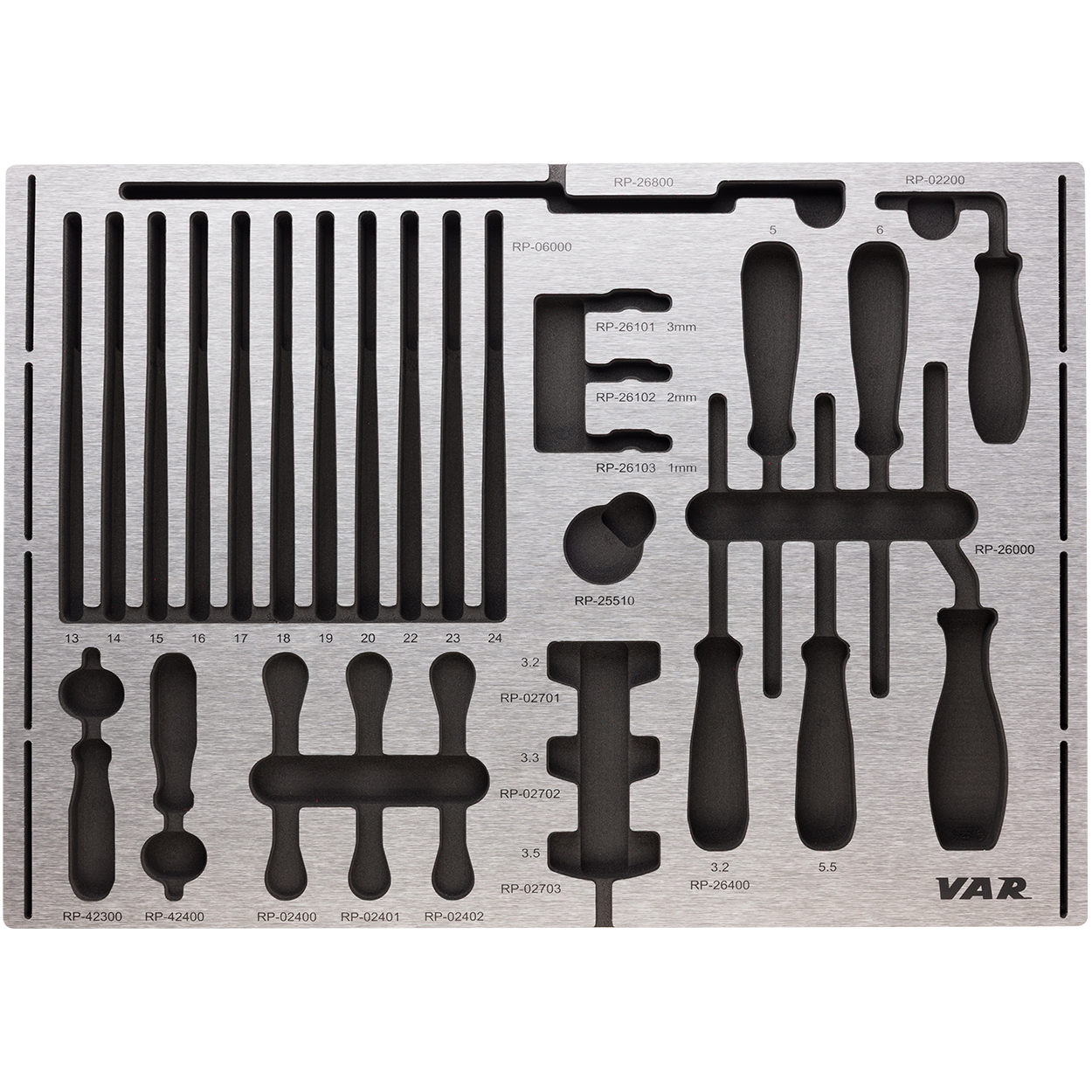 VAR | Tool tray for cone wrenches and wheel building with pre-cut zone