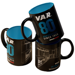 VAR | "Mug VAR - Édition ""80 ANS"" - Noir et Bleu"