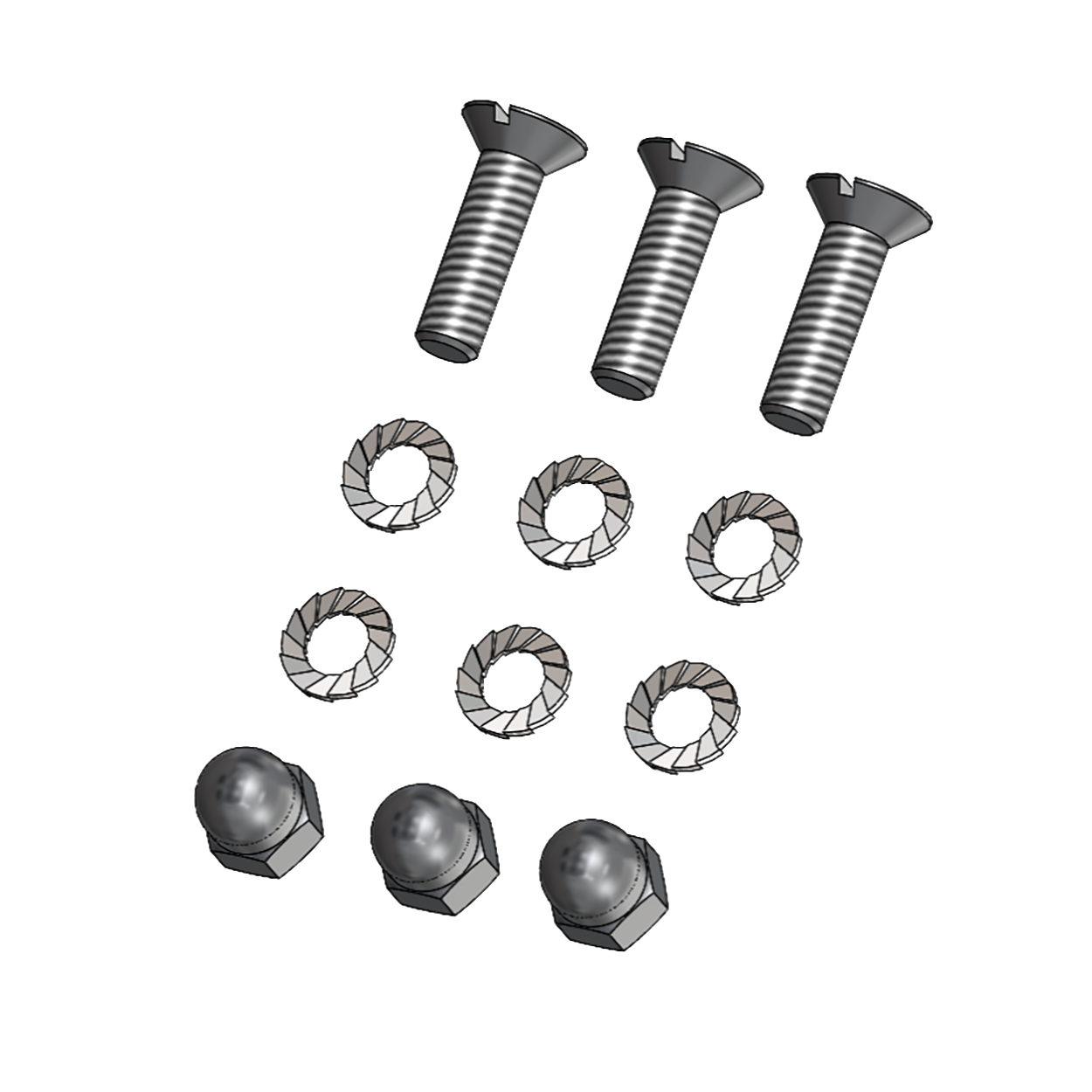 VAR | Kit of 3 screws with 3 nuts and washers for stems upright VAR