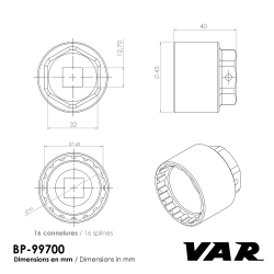 VAR | BB tool for Shimano SM BB9000, R9100, Steps E5000