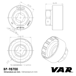 VAR | BB tool for Sram DUB, Race Face, Rotor BSA30, Zipp BB cup