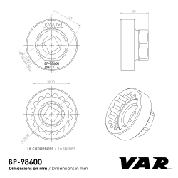 VAR | Outil pour boitier pédalier Shimano Ultegra BBR60, BBR72...