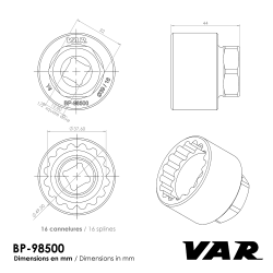 VAR | BB tool for Shimano XTR, BB9000, R9100, Steps E6000 BB cup