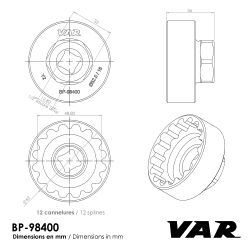 VAR | Outil pour boitier pédalier Enduro T47 et ThreadFit 30