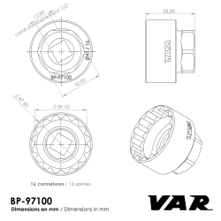 VAR | Outil p/ écrou de boîtier Shimano Ultegra, Fazua