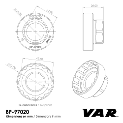 VAR | BB tool for Bafang M600 M500 M620 mid-motors & Shimano Centerlock
