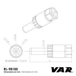 VAR | Démonte roue libre Shimano HG, Sram + pilote 12 mm