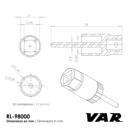 VAR | Cassette remover with guide for Shimano Hyperglide - carded