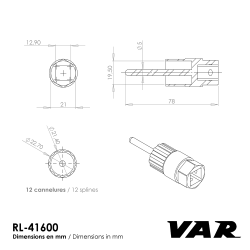 VAR | Cassette remover with pilote for Campagnolo, Shimano UG - carded