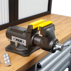 VAR | Professional bench vise w/ swivelling base - 100mm