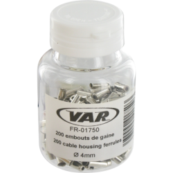 VAR | Cable housing ferrules 4 mm, chrome plating - 200 pcs / bottle