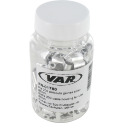 VAR | Cable housing ferrules 5 mm, chrome plating - 200 pcs / bottle