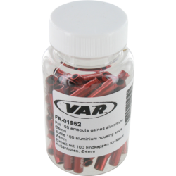 VAR | Flacon 100 embouts gaine Ø 4 mm aluminium - rouge