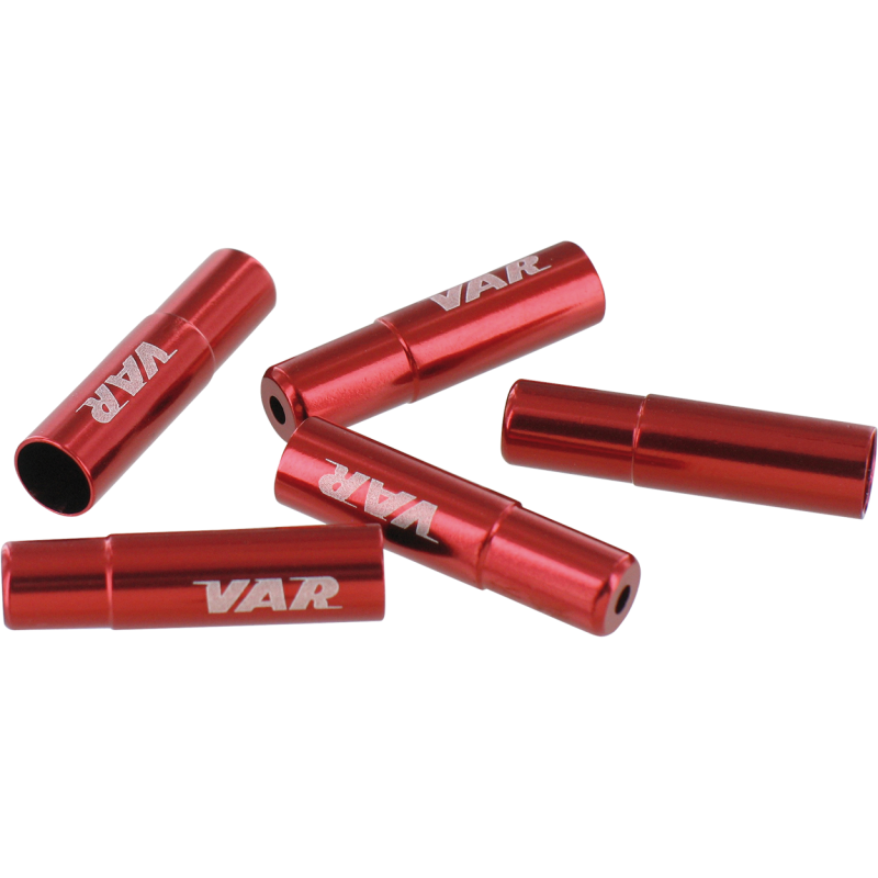 VAR | Bottle 100 cable housing ferrules 5 mm - red
