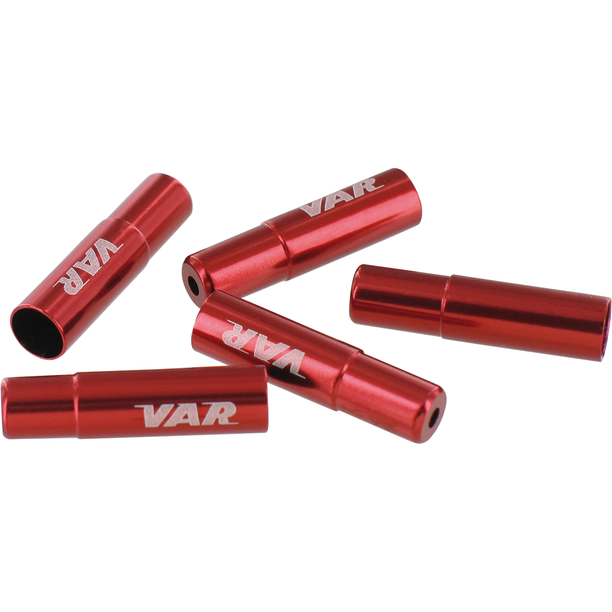 VAR | Bottle 100 cable housing ferrules 5 mm - red