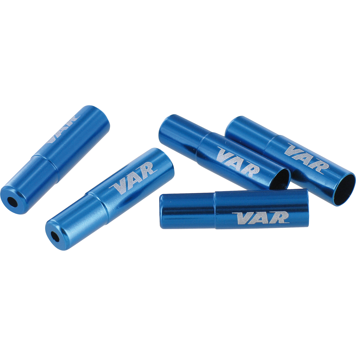 VAR | Flacon 100 embouts gaine Ø 5 mm aluminium - bleu