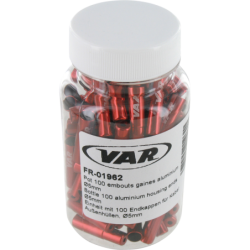 VAR | Bottle 100 cable housing ferrules 5 mm - red