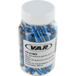 VAR | Flacon 100 embouts gaine Ø 5 mm aluminium - bleu