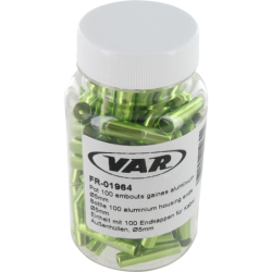 VAR | Flacon 100 embouts gaine Ø 5 mm aluminium - vert