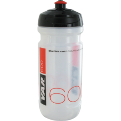 VAR | 600ml translucent water bottle - black & red