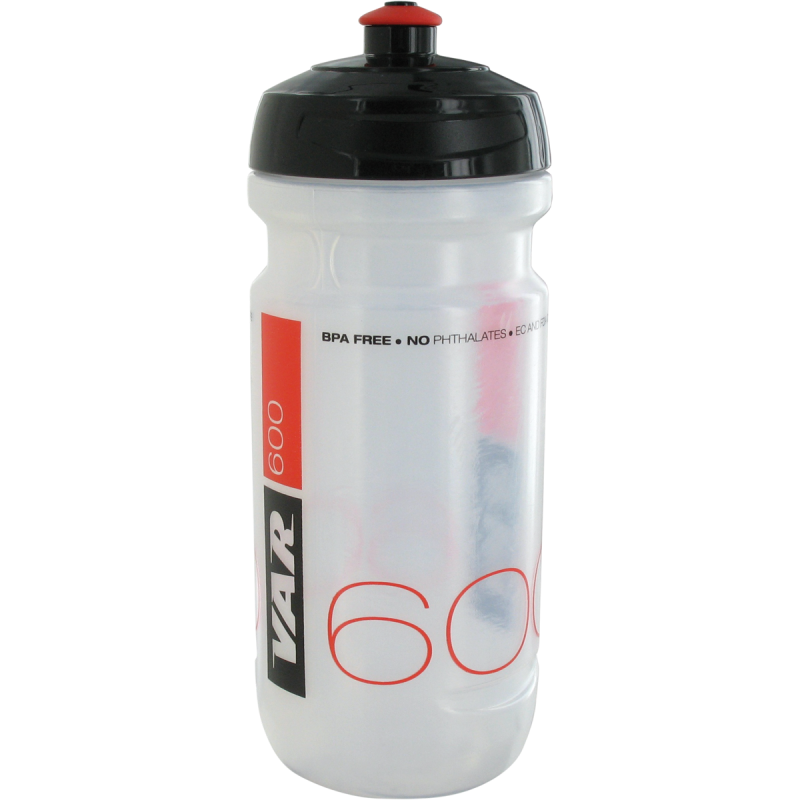 VAR | Bidon 600 ml - translucide, impression noire et rouge