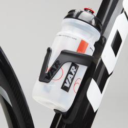 VAR | 600ml translucent water bottle - black & red