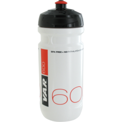 VAR | 600ml white water bottle - black & red
