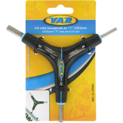 VAR | Clé hexagonale triple 4/5/6 mm - sur carte
