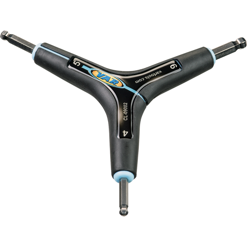 VAR | Clé hexagonale triple 4/5/6 mm têtes sphériques - carte