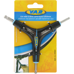 VAR | Clé hexagonale triple 4/5/6 mm têtes sphériques - carte